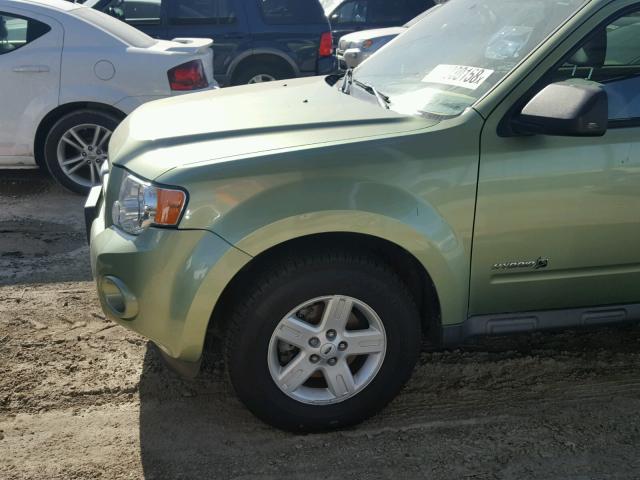 1FMCU49319KB11644 - 2009 FORD ESCAPE HYB GREEN photo 9