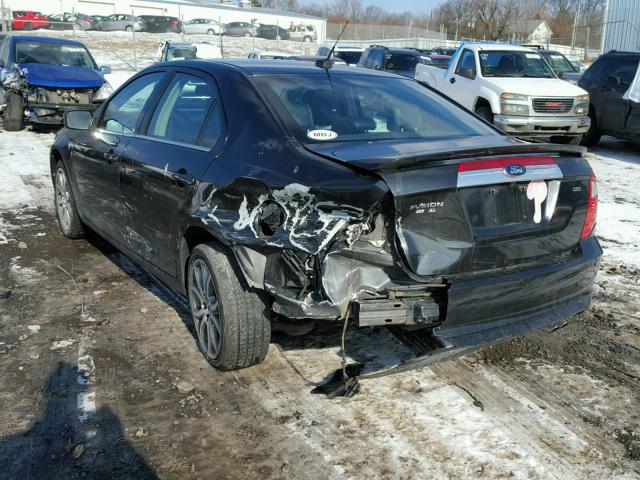 3FAHP0JA7CR347468 - 2012 FORD FUSION SEL BLACK photo 3