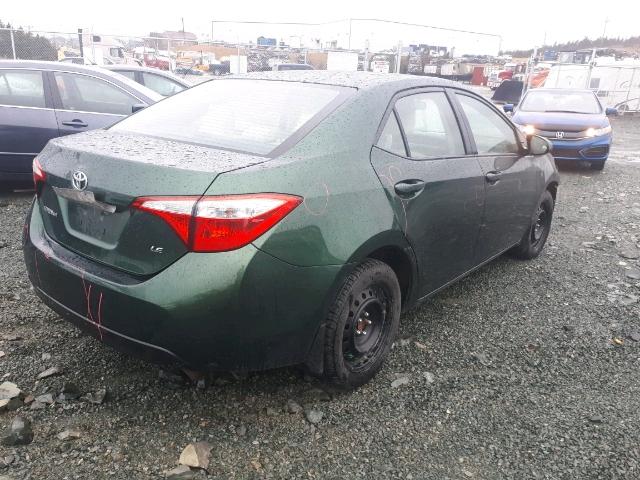 2T1BURHE8FC291394 - 2015 TOYOTA COROLLA L GREEN photo 4