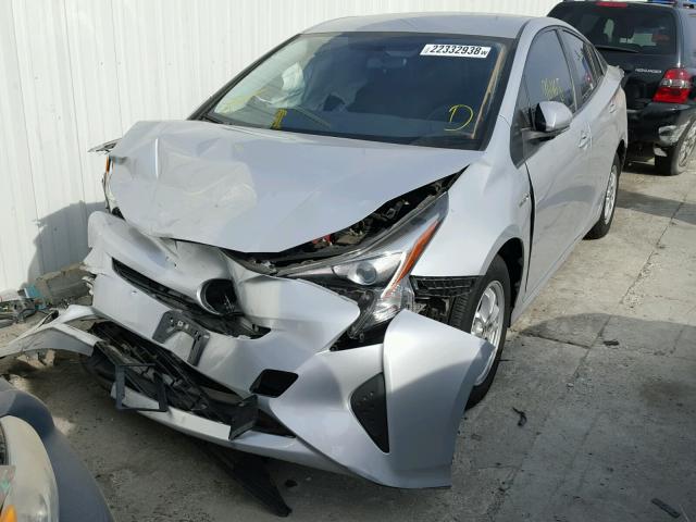 JTDKBRFU5G3006161 - 2016 TOYOTA PRIUS SILVER photo 2