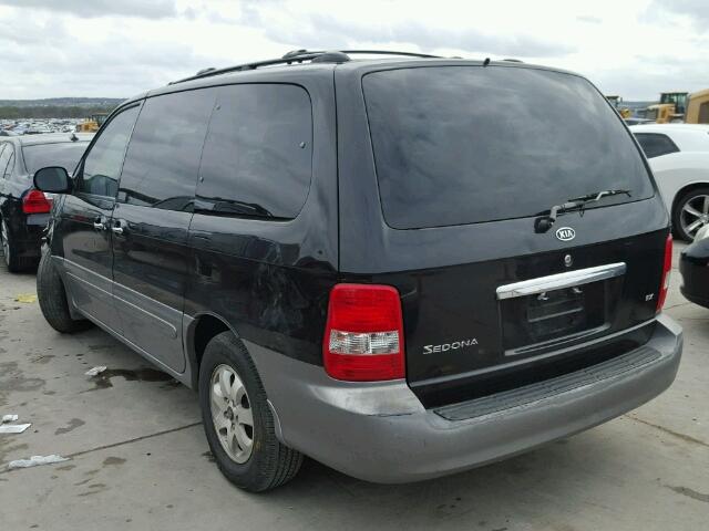 KNDUP131656648373 - 2005 KIA SEDONA EX BLACK photo 3