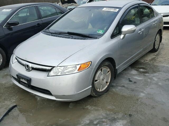 JHMFA36247S002672 - 2007 HONDA CIVIC HYBR SILVER photo 2