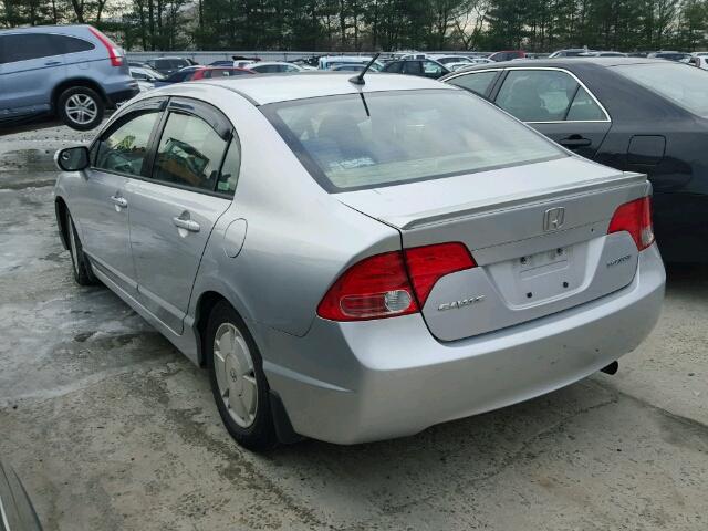 JHMFA36247S002672 - 2007 HONDA CIVIC HYBR SILVER photo 3