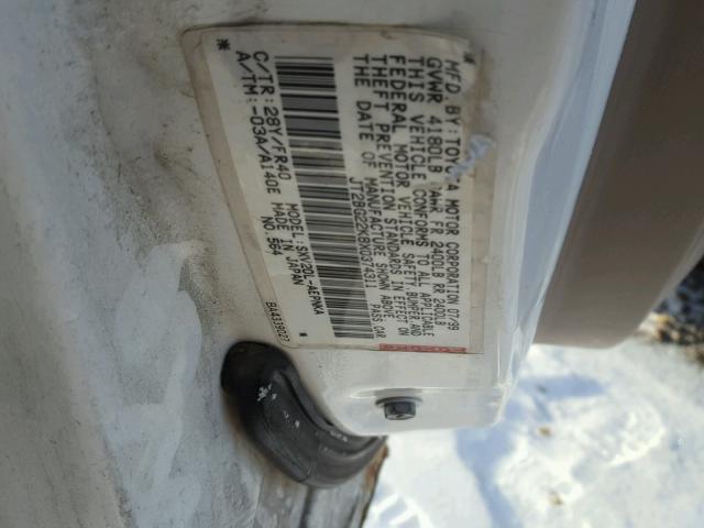 JT2BG22K8X0374311 - 1999 TOYOTA CAMRY LE WHITE photo 10