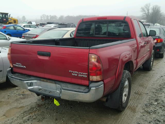 5TETU62N55Z125435 - 2005 TOYOTA TACOMA PRE RED photo 4