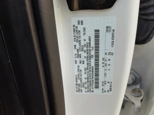 1FT7W2BT8HEB98583 - 2017 FORD F250 SUPER WHITE photo 10