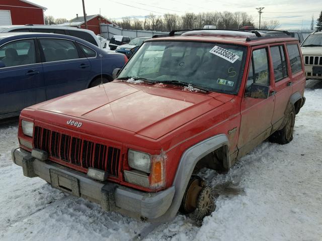 1J4FJ78S4SL581245 - 1995 JEEP CHEROKEE C RED photo 2