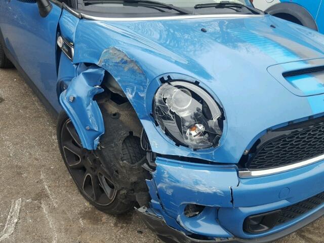 WMWSV3C59DT479359 - 2013 MINI COOPER S BLUE photo 9