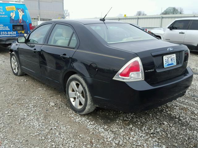 3FAHP07Z67R244612 - 2007 FORD FUSION SE BLACK photo 3