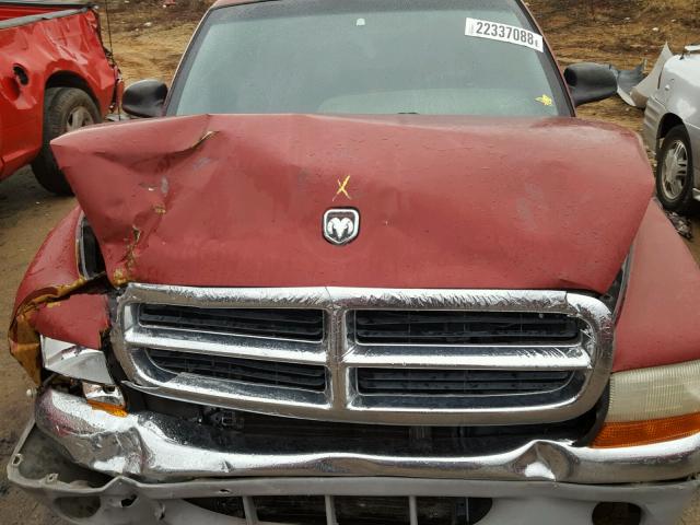 1B7GL22X1XS214991 - 1999 DODGE DAKOTA RED photo 7