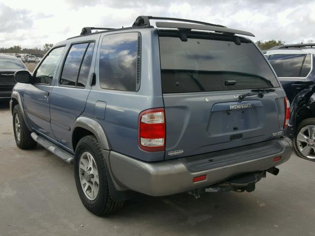 JN8DR09Y11W571676 - 2001 NISSAN PATHFINDER BLUE photo 3