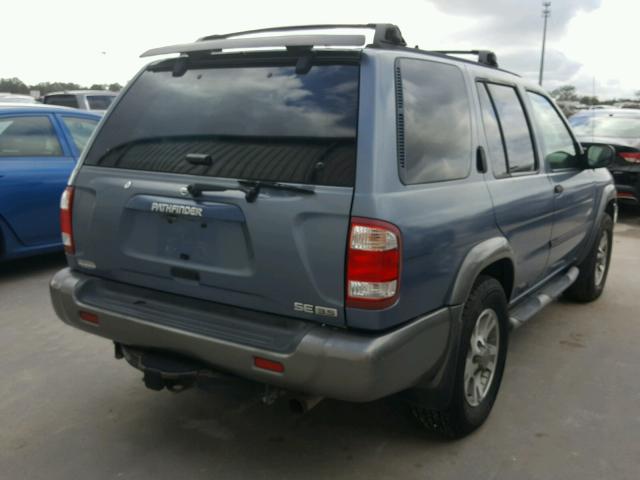 JN8DR09Y11W571676 - 2001 NISSAN PATHFINDER BLUE photo 4