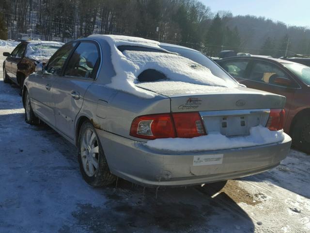 KNAGD128655428769 - 2005 KIA OPTIMA LX GRAY photo 3