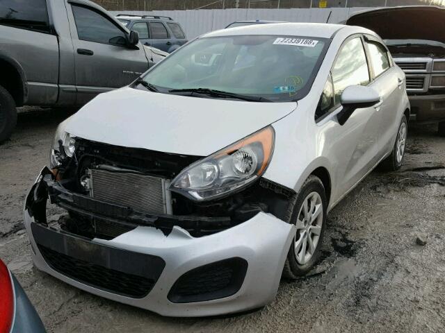 KNADM5A37C6010938 - 2012 KIA RIO LX SILVER photo 2