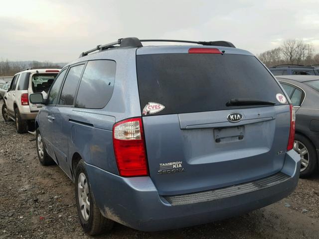 KNDMB233476141559 - 2007 KIA SEDONA EX BLUE photo 3