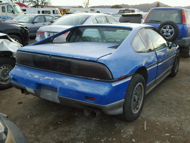 1G2PG1199HP230303 - 1987 PONTIAC FIERO GT BLUE photo 4