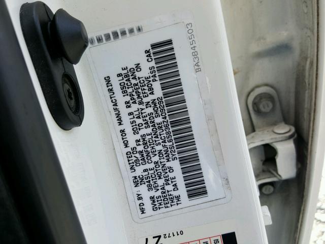 5Y2SL65836Z409292 - 2006 PONTIAC VIBE WHITE photo 10