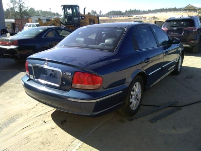 KMHWF35H63A864828 - 2003 HYUNDAI SONATA GLS BLUE photo 4