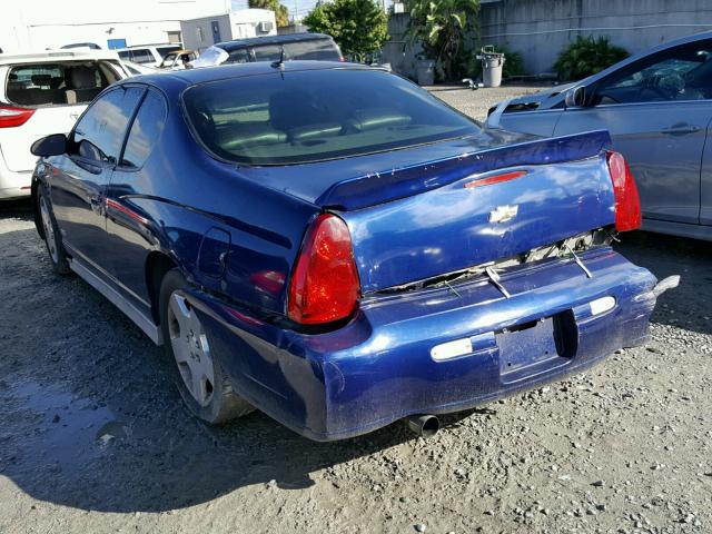 2G1WL15CX69328687 - 2006 CHEVROLET MONTE CARL BLUE photo 3