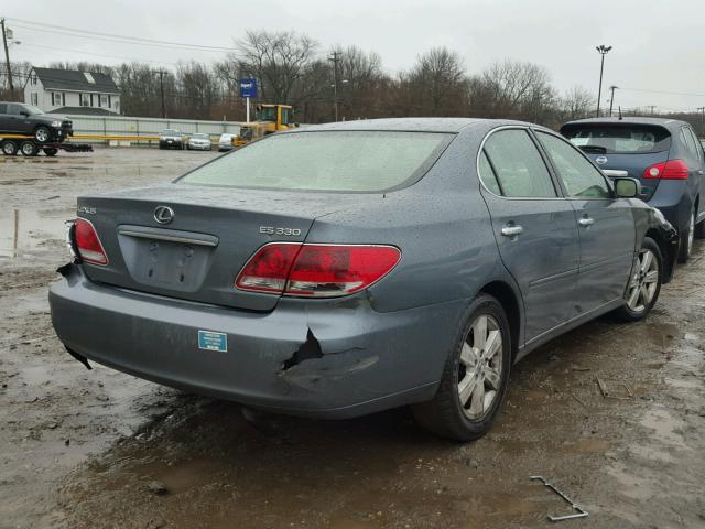 JTHBA30G655088582 - 2005 LEXUS ES 330 GRAY photo 4