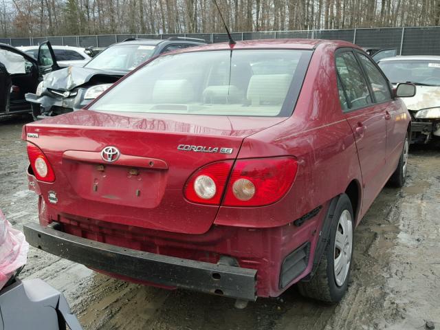 JTDBR32E570116930 - 2007 TOYOTA COROLLA CE RED photo 4