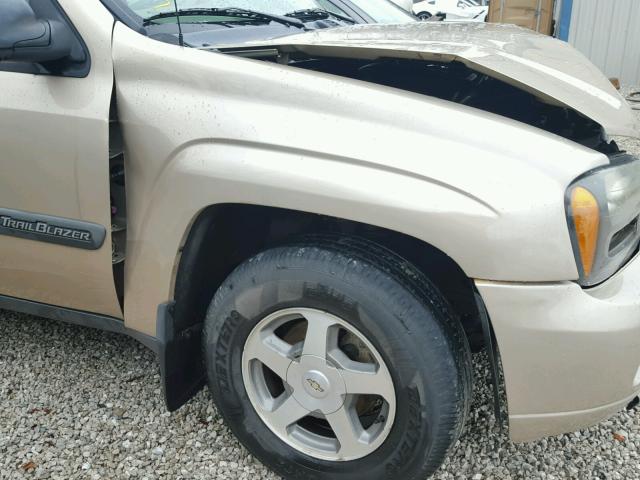 1GNDT13S342200397 - 2004 CHEVROLET TRAILBLAZE TAN photo 9