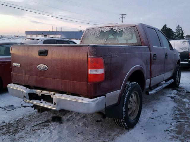 1FTPW14594KD51640 - 2004 FORD F150 SUPER RED photo 4