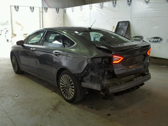 3FA6P0K91GR319408 - 2016 FORD FUSION TIT GRAY photo 3