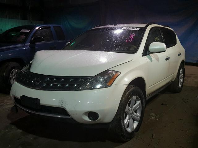 JN8AZ08W27W610433 - 2007 NISSAN MURANO SL WHITE photo 2