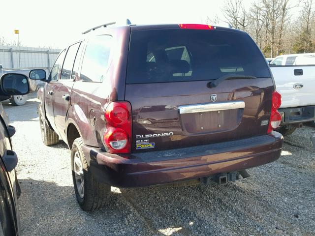 1D4HD48D74F180329 - 2004 DODGE DURANGO SL MAROON photo 3