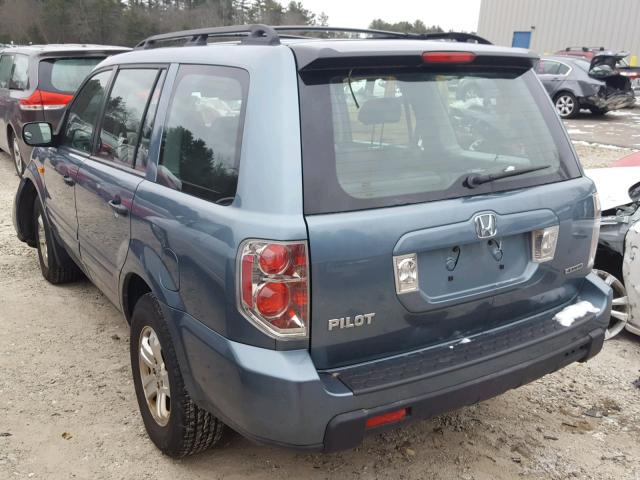 5FNYF18177B025462 - 2007 HONDA PILOT LX BLUE photo 3