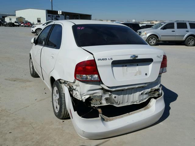 KL1TD52685B455925 - 2005 CHEVROLET AVEO BASE WHITE photo 3