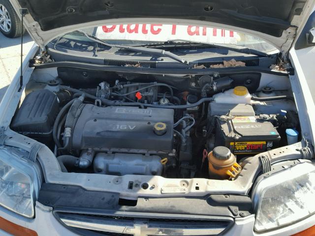 KL1TD52685B455925 - 2005 CHEVROLET AVEO BASE Beyaz fotoğraf 7