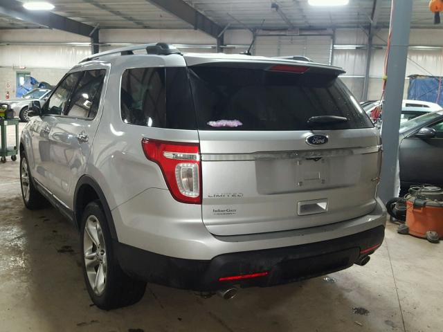 1FM5K8F83DGC53074 - 2013 FORD EXPLORER L SILVER photo 3