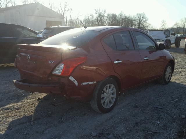 3N1CN7AP4DL878481 - 2013 NISSAN VERSA S RED photo 4