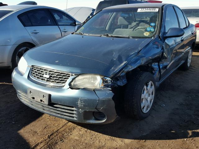 3N1CB51D92L609196 - 2002 NISSAN SENTRA XE BLUE photo 2