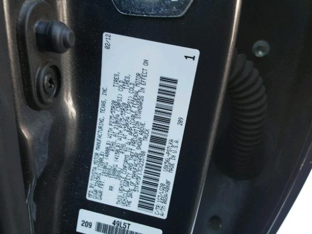 5TFHY5F17CX235788 - 2012 TOYOTA TUNDRA CRE GRAY photo 10