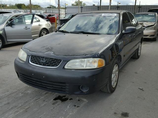 3N1CB51D91L445799 - 2001 NISSAN SENTRA XE BLACK photo 2