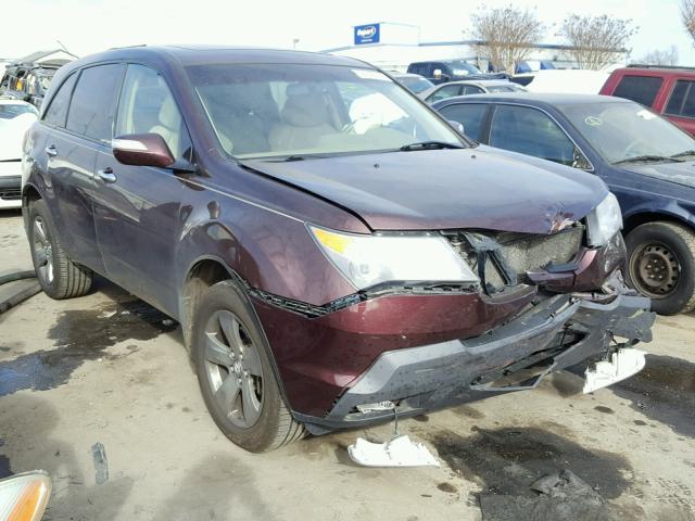 2HNYD28889H500231 - 2009 ACURA MDX SPORT BURGUNDY photo 1