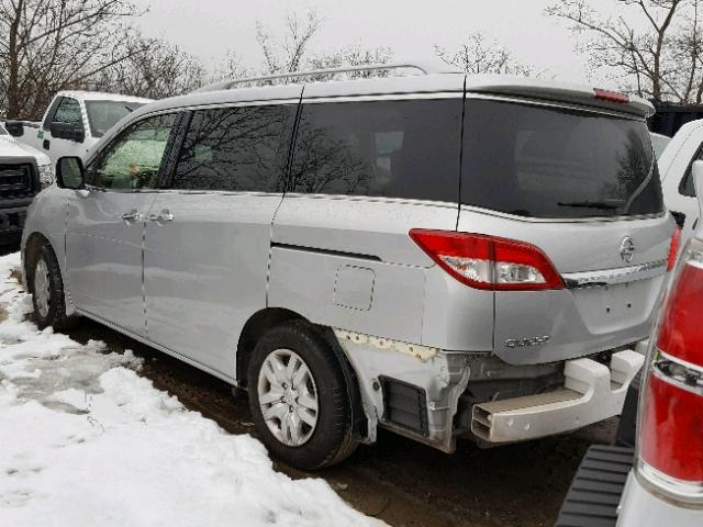 JN8AE2KP2C9051337 - 2012 NISSAN QUEST SILVER photo 3