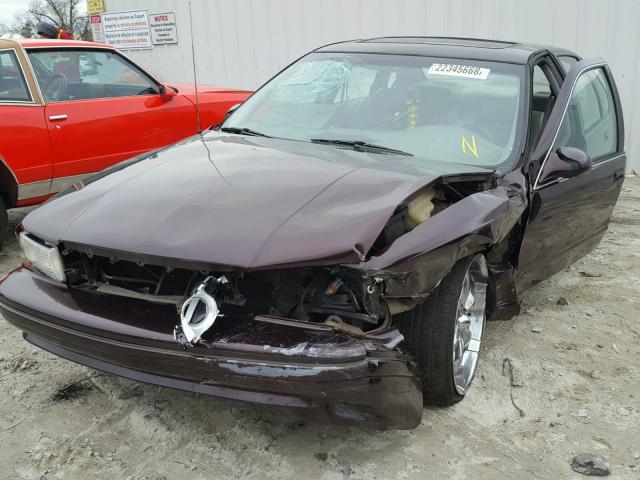 1G1BL52P0SR144209 - 1995 CHEVROLET IMPALA SS MAROON photo 2