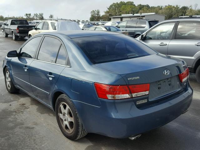 5NPEU46F96H015007 - 2006 HYUNDAI SONATA GLS TEAL photo 3