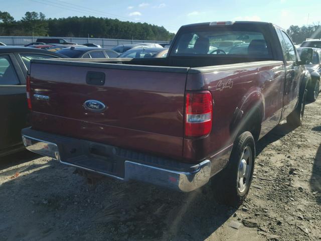 1FTRF14W54NB61107 - 2004 FORD F150 MAROON photo 4