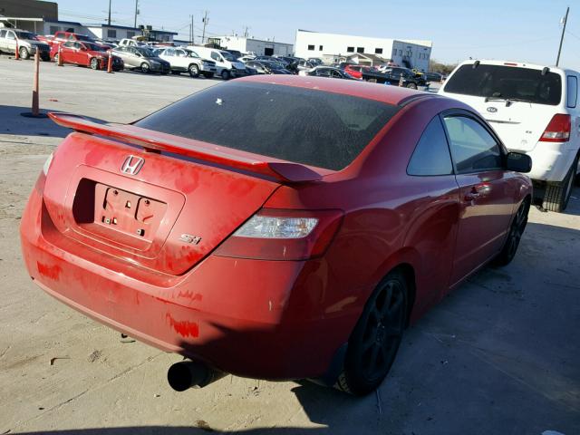 2HGFG21527H704607 - 2007 HONDA CIVIC SI RED photo 4