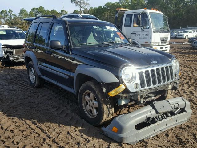 1J4GL48K35W607883 - 2005 JEEP LIBERTY SP BLACK photo 1