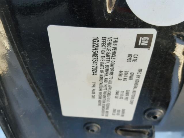 1G2ZH548754170244 - 2005 PONTIAC G6 GT BLACK photo 10