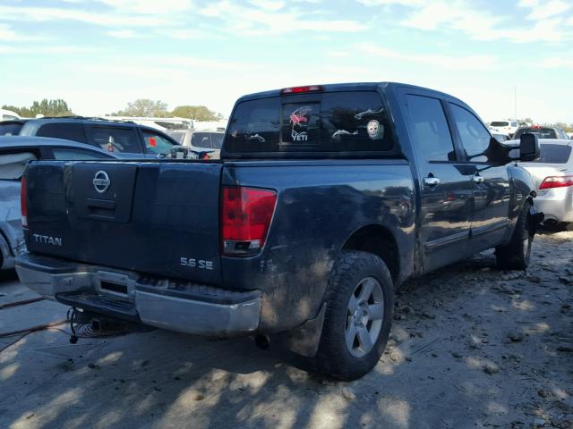 1N6AA07A44N584120 - 2004 NISSAN TITAN XE BLUE photo 4