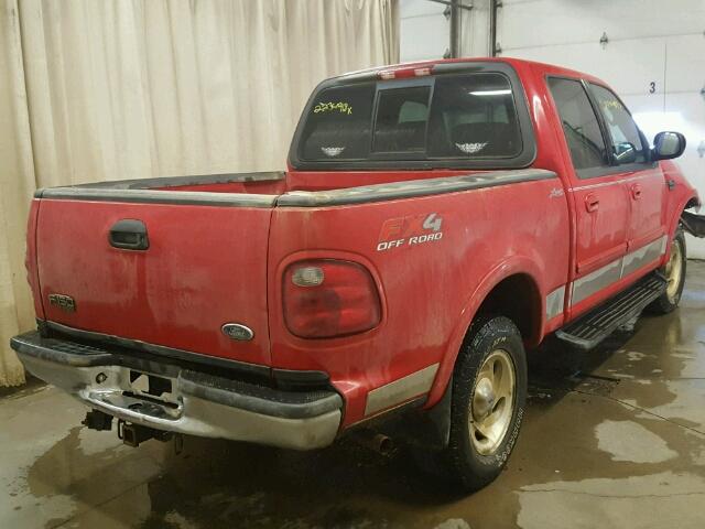 1FTRW08L63KB73051 - 2003 FORD F150 SUPER RED photo 4