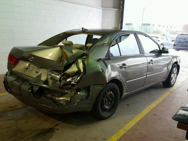 5NPET46C19H484833 - 2009 HYUNDAI SONATA GLS GRAY photo 4