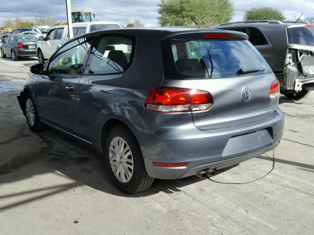 WVWBB7AJ9DW030409 - 2013 VOLKSWAGEN GOLF GRAY photo 3